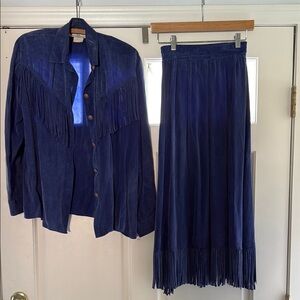 Elegant Blue Fringe Skirt